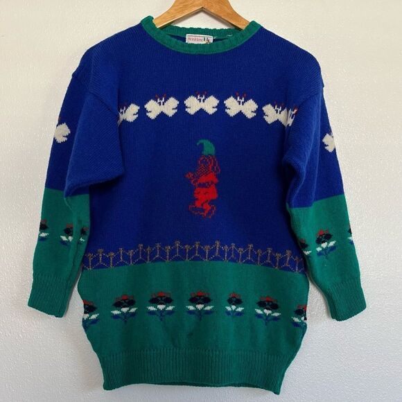 The Irish Scene Wool Sweater Intarsia Leprechaun Ireland Men’s Medium Vintage - Picture 3 of 12